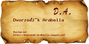 Dvorzsák Arabella névjegykártya